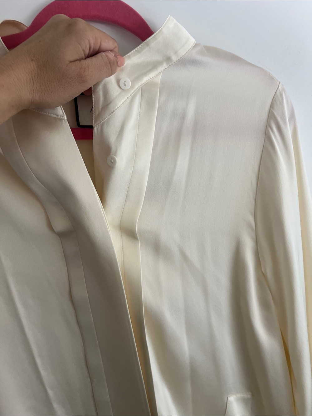 Alexis Cream Silk-Like Button Front Shirt - Picture 5 of 11